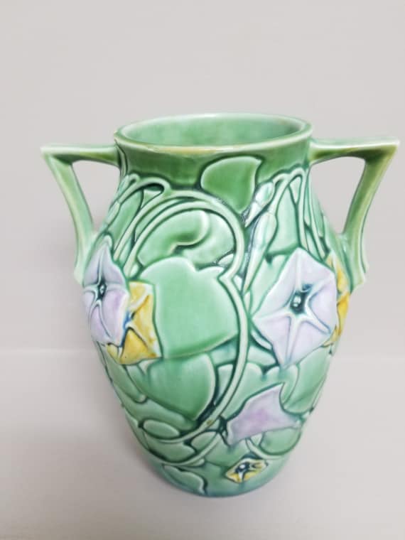 Roseville Pottery Vase Morning Glory Pattern 727-8