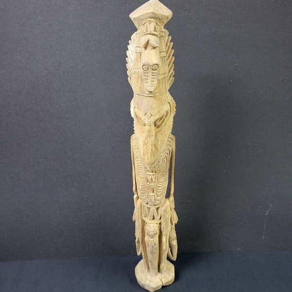 Papua New Guinea Bird Faced Wood Carving