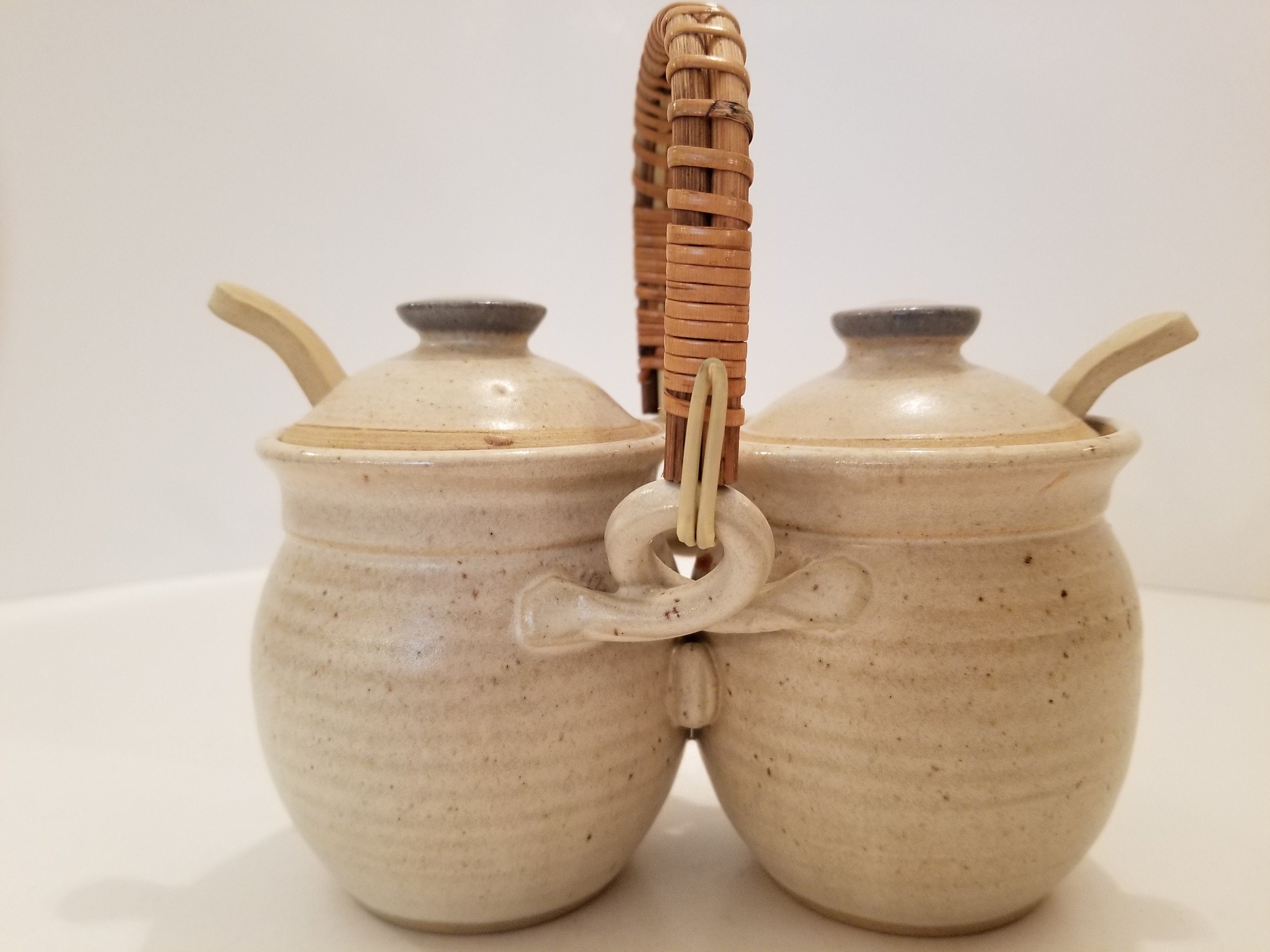 Kurenda Stoneware Sugar & Cream Container Etsy