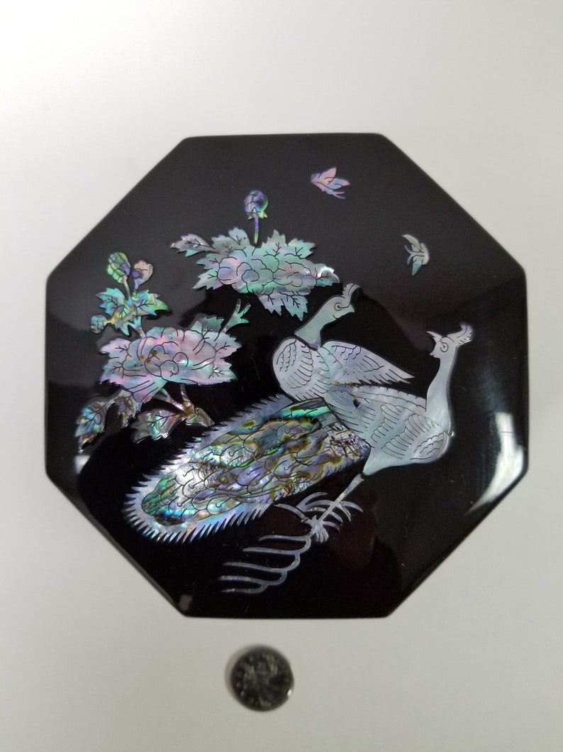 Japanese Abalone Inlay Lacquerware Trinket Box - Etsy