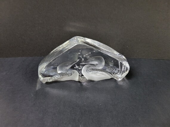 Vtg Mats Jonasson Sweden Full Lead Art Glass Crystal Bear