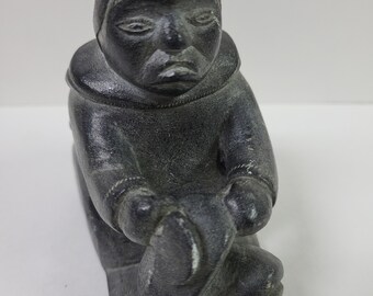Vintage Inuit Soapstone Carving 