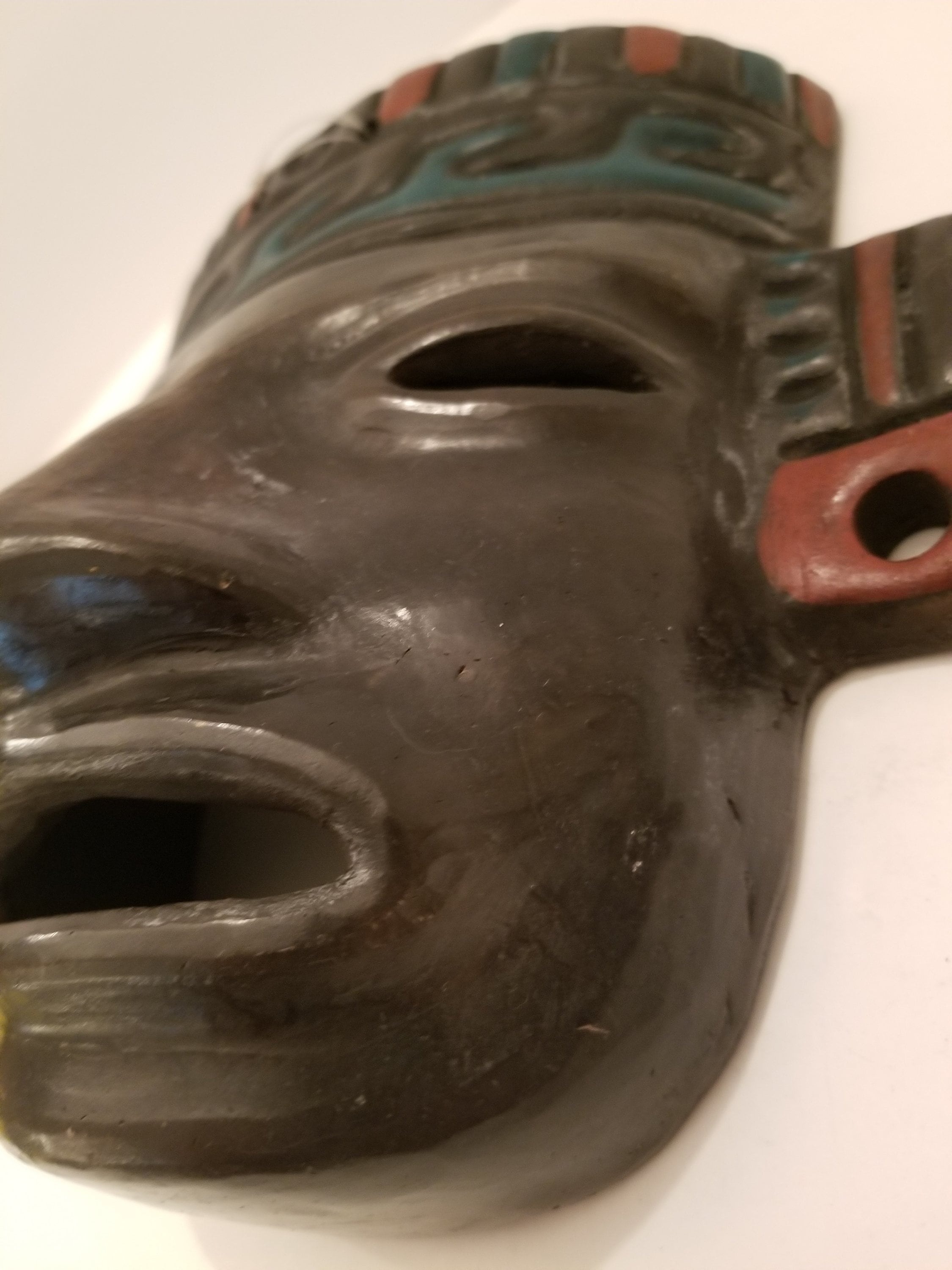Vintage Aztec Oaxaca Black Clay Mask Etsy Australia