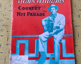 Hank Williams Country Hit Parade 20 Songs Folio Vintage 1950 Acuff-Rose Publications - Music Chords Lyrics Pics Text - VG++ 4 Sale In Canada