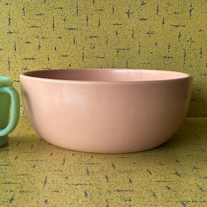 CATALINA Pottery Rancho Ware Vintage 1937-41 C-18 Shape Sand Colour Serving Bowl Made In USA - GMcB - 9 1/4" x 3 5/8" - MCM Beauty - W Kanadzie