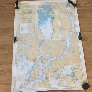 Seekarte - Alberni Inlet - Vancouver Is. - Vintage 1993 Canada Paper Chart 3668 - Original Nicht Repro - 33 "x 46" - Rolled in Tube
