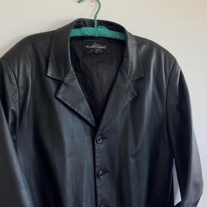 Collection Alain Gabai - Manteau 3/4 pour homme en cuir noir doux et doux - XXL - Cuir Victorio - Fabriqué en Espagne - Doublé - Classique VG++