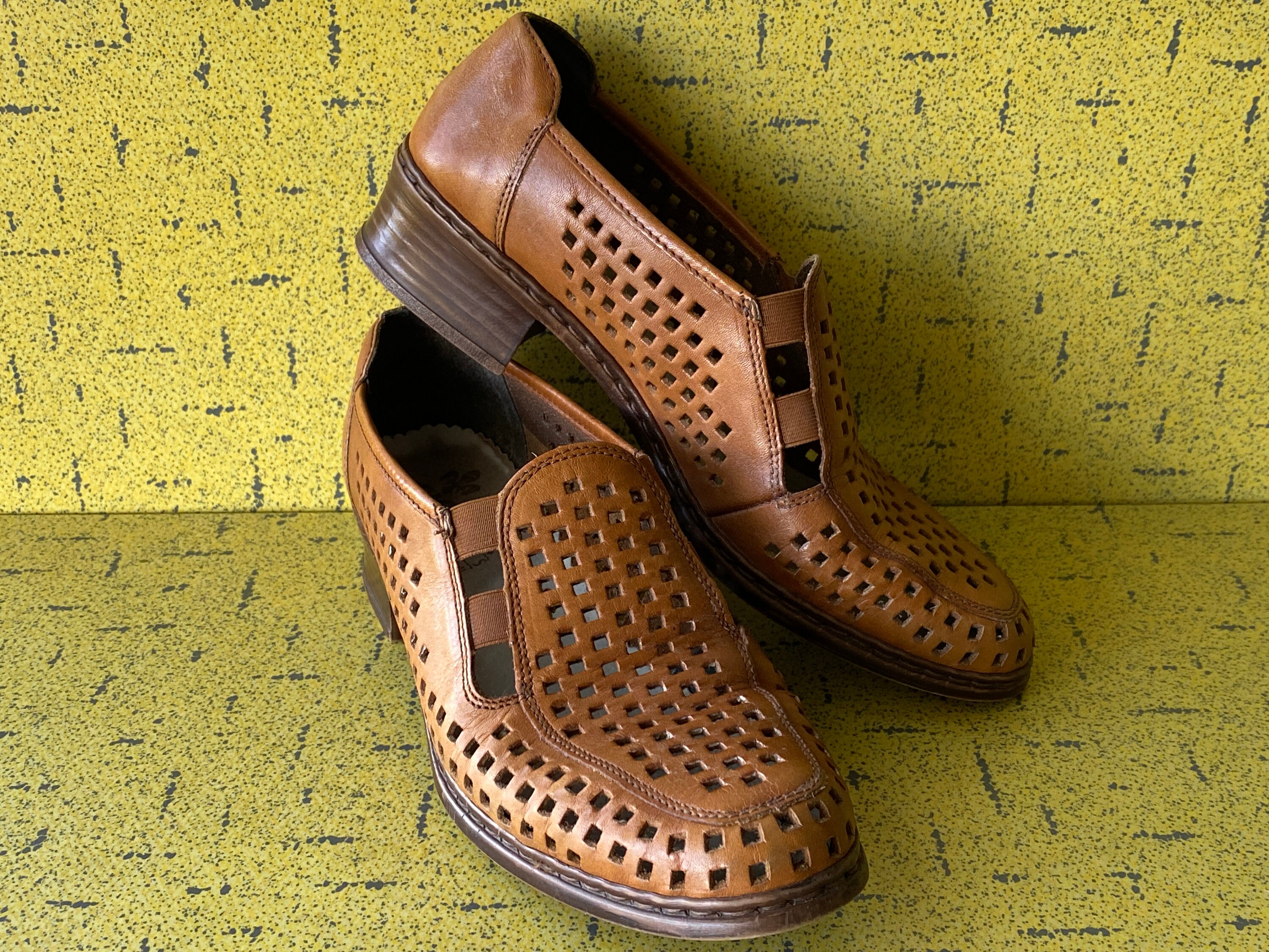 RIEKER WOMENS Brown Leather Shoes Size US6.5/EU37/UK4/JP22.6 - Etsy