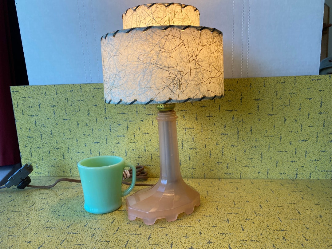 Antique Electric Table Lamp 1920s Pink Etsy