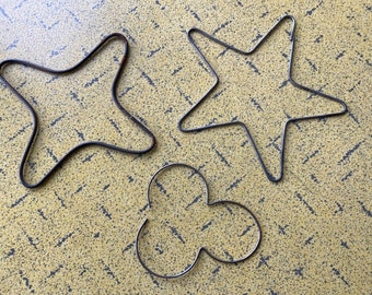 Wire Trivets For Use With Pyrex, Corning, Vision Ware On Flat Top Stoves - 4 & 5 Point Stars - 3 Leaf Clover - Vtg. Originals For Modern Use