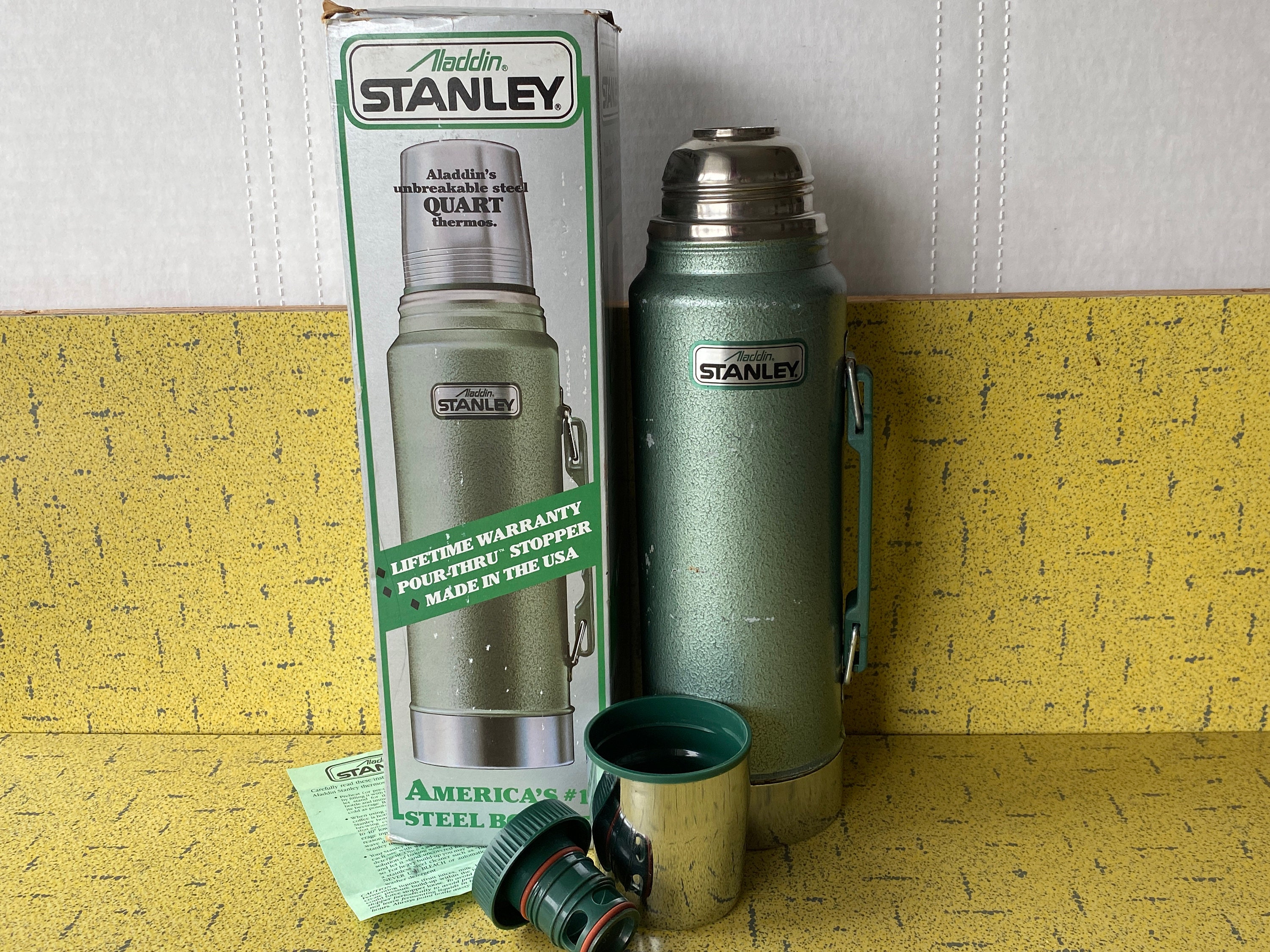 Vintage Green Aladdin Stanley Quart Thermos