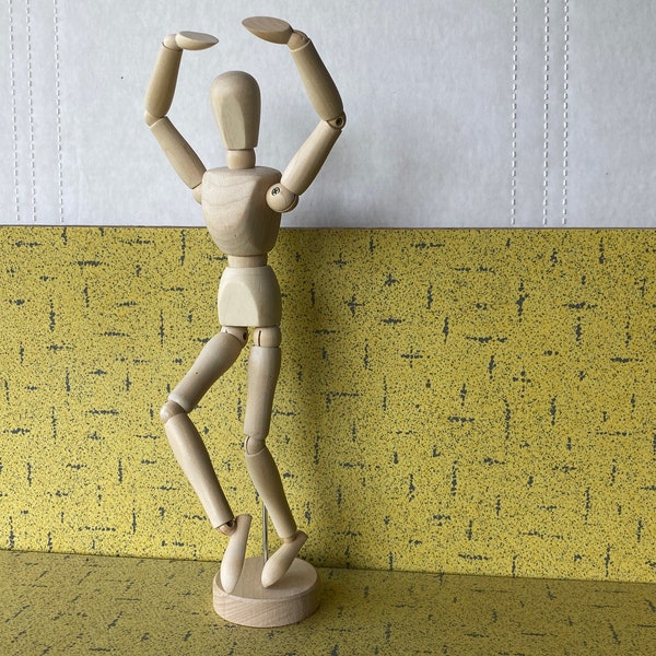 Modèle de mannequin d'artiste - 30,5 cm de haut en bois - très articulé - posable - aide au dessin - aide danseurs - propre - fonctionne parfaitement - beauté VG ++