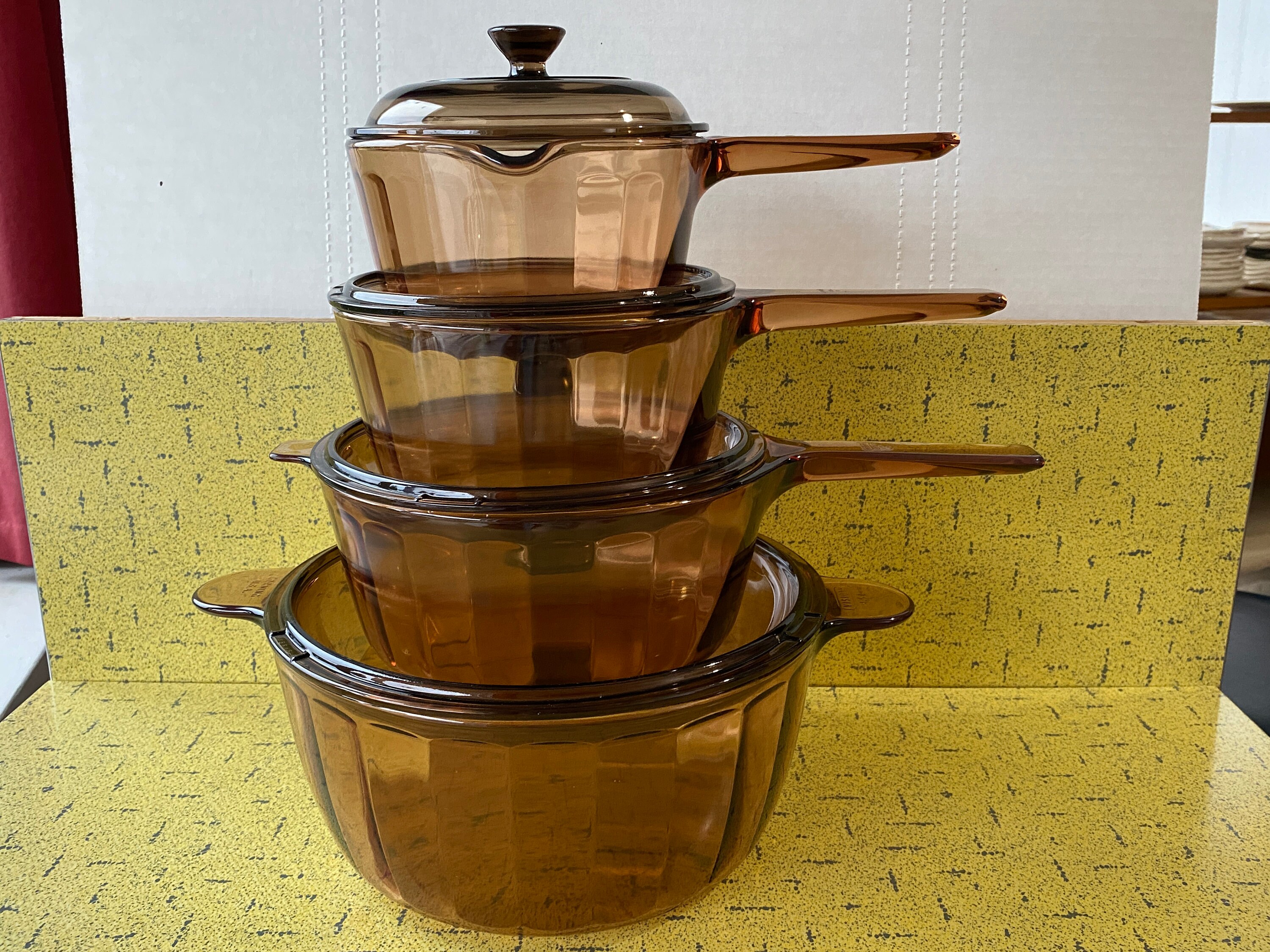 Vintage Corning Ware Pyrex Brown or Amber Visions Glass Cookware Set,  Saucepans and Skillet Replacement Pieces or Create Your Own Set 