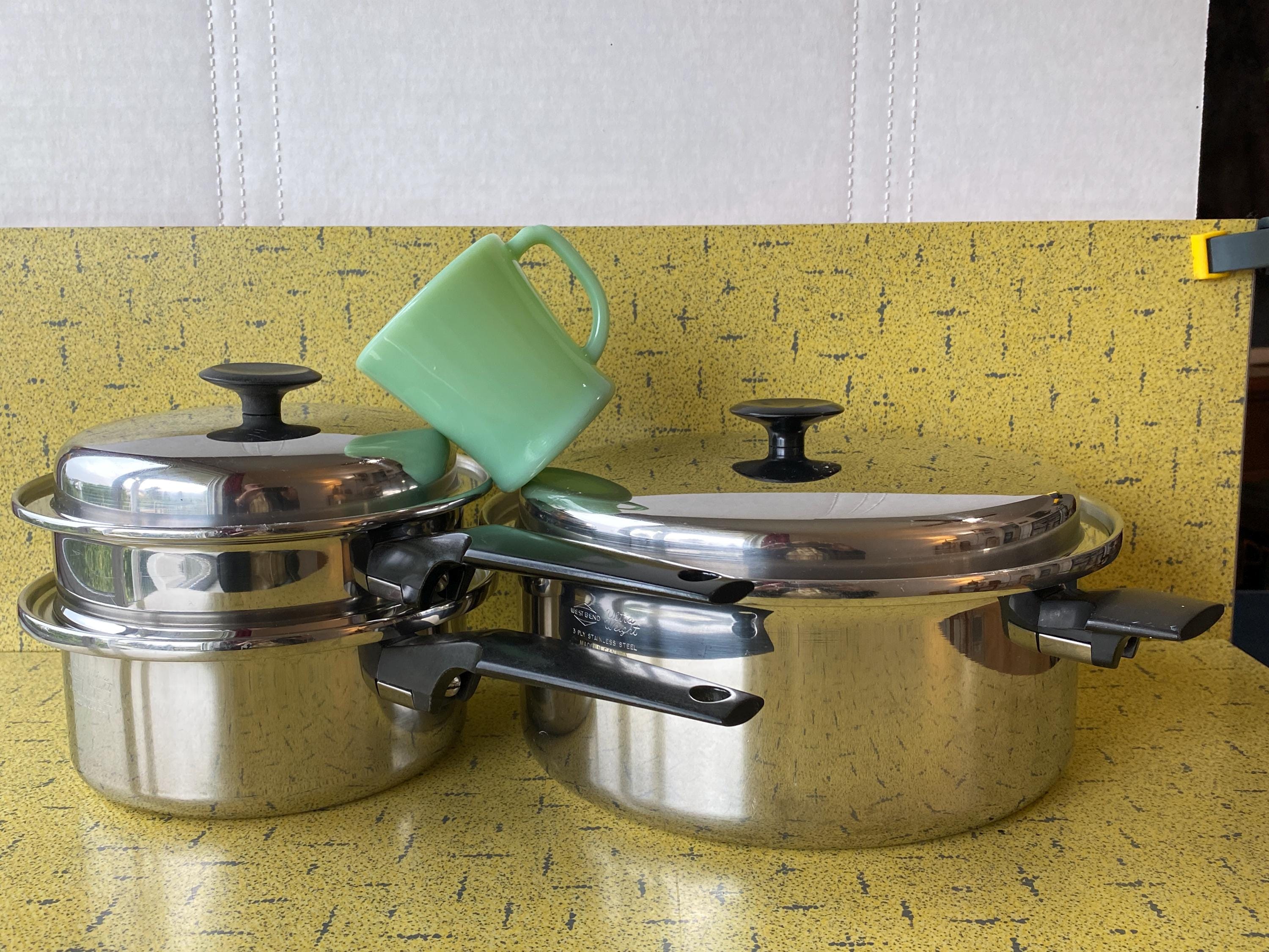 WEST BEND Waterless Ultra Weight 3 Ply Stainless Steel Cookware