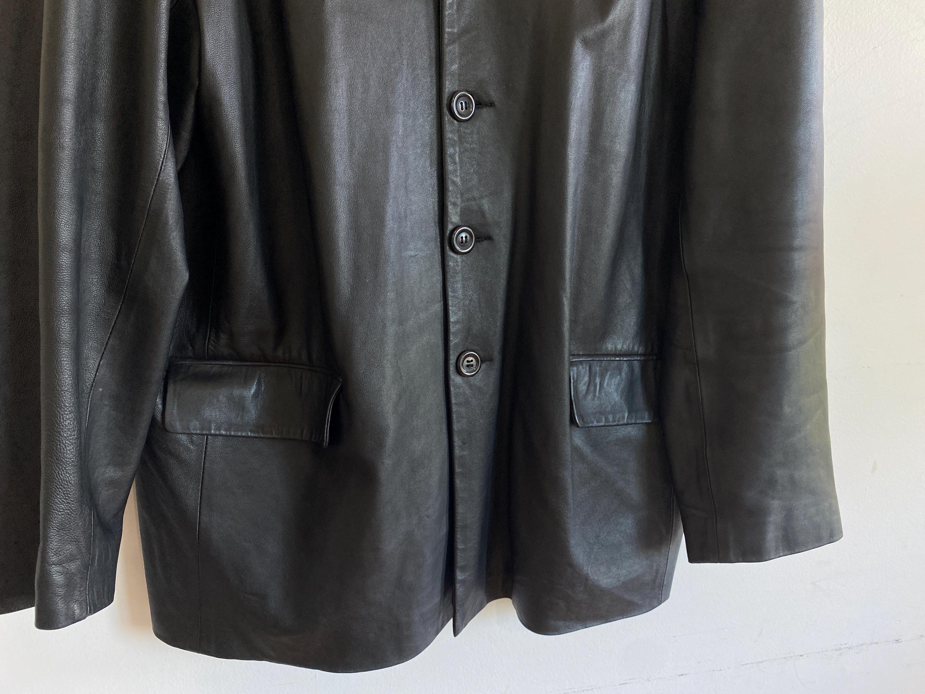 Manteau En Cuir Noir Nappa 3/4 Pour Homme - Style Rétro Moto, Neuve Avec étiquettes