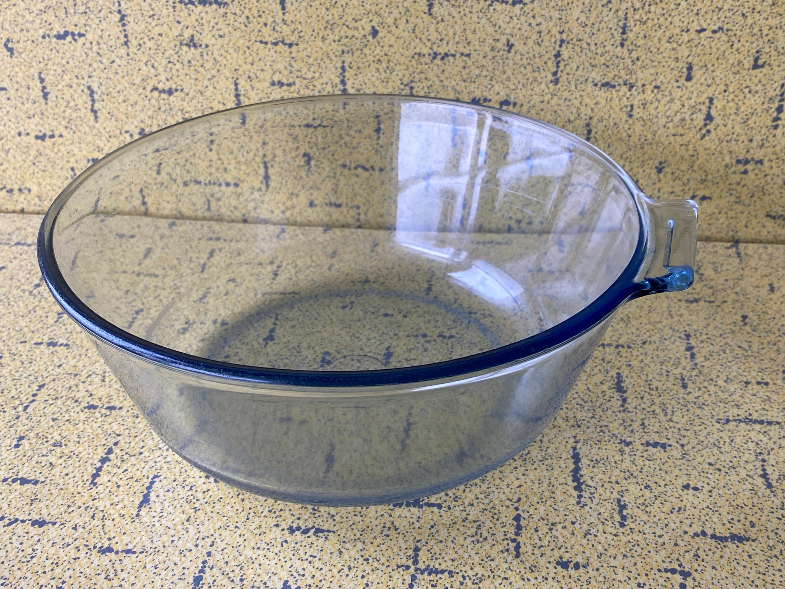 Vintage Pyrex Flameware Double Boiler Bain Marie Blue Tint Glass Handles  Stainless Steel Flame Made in USA 1.5 Quart 