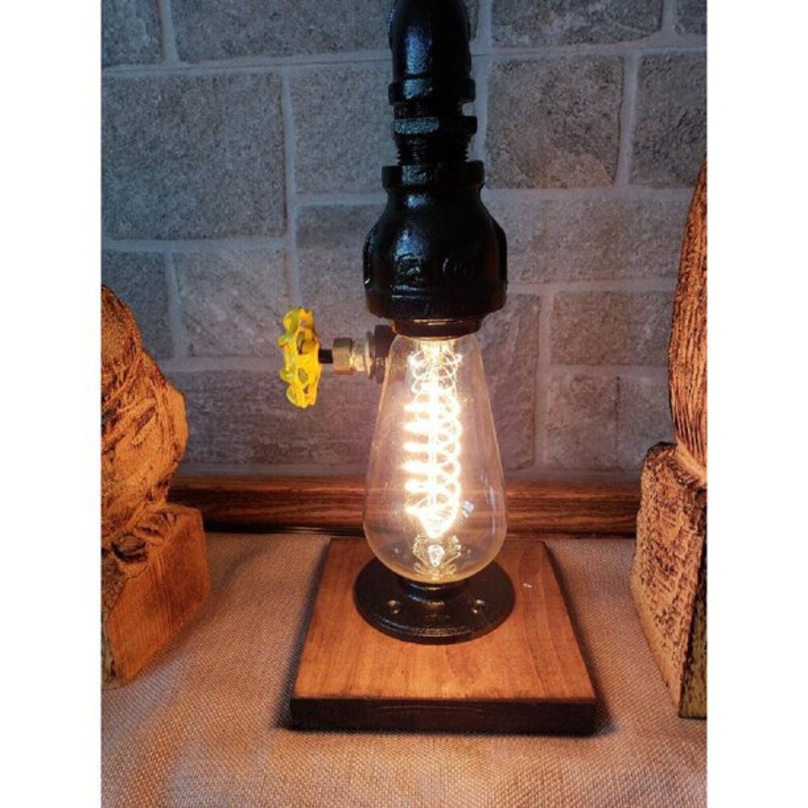 Industrial Nightstand Light Table Desk Light Loft Design Etsy