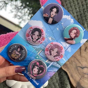 Pack of 6 color pins with manga characters - hand-packed - fanart unofficial Nana - perfect gift idea