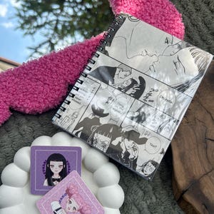 Sketchbook ispirato a Paradise Kiss rilegato a mano in carta ecologica - 2 stickers personalizzati in omaggio - fronte e retro diversa