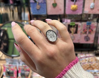 Senku Handcrafted Stainless Steel Ring Created with Original Japanese Manga Fragment - One Size Adjustable and Unique Piece