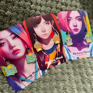Japanese cartoon character dangle earrings - nickel-free stainless steel hooks