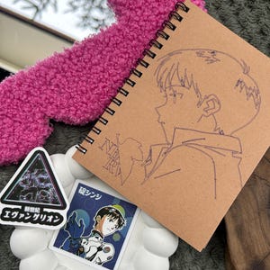 Sketchbook stile manga rilegato a mano in carta ecologica - 2 sticker random in omaggio - carta bianca no righe o quadretti