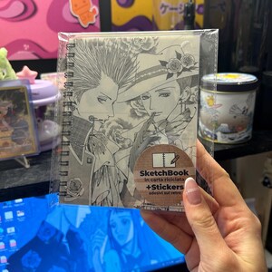 Sketchbook ispirato a Paradise Kiss rilegato a mano in carta ecologica -  2 stickers personalizzati in omaggio -  fronte e retro diversa