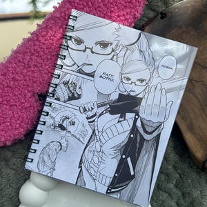 Sketchbook manga ispirato al manga rilegato a mano utilizzando la carta ecologica - fronte e retro diverso