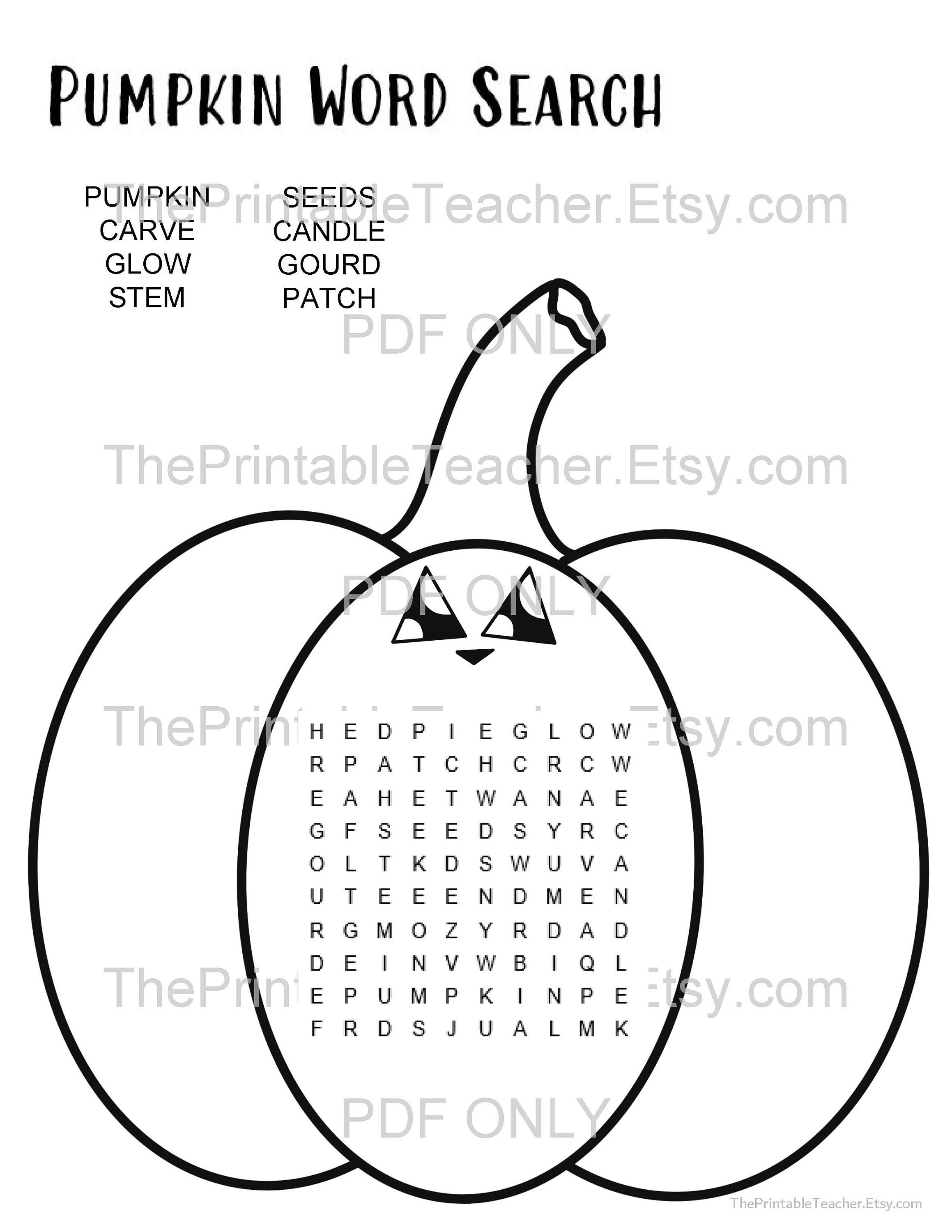 Halloween Word Searches Grades K-4 - Etsy