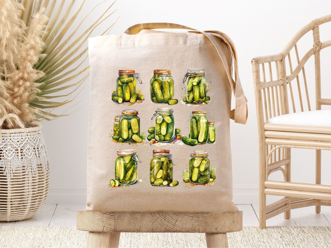 Pickle Jars Canvas Tote Bag, Pickles Bag, Pickles Gift, Funny Pickle