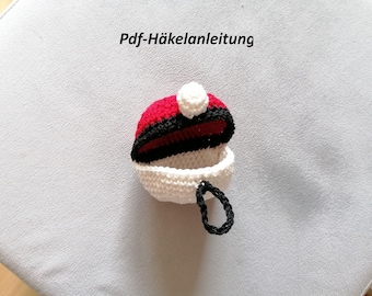 Pdf crochet pattern for open pokeballs with pictures (pokemon, gift, toy, crochet)