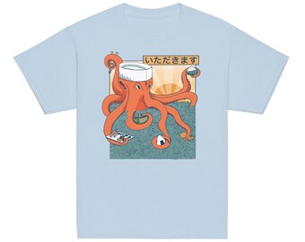 Klassiek jeugd-T-shirt - Itadakimasu-octopus - alleen ontwerp op de voorkant