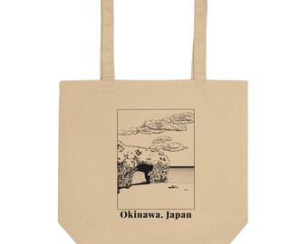 Okinawa Japan: draagtas van 100% katoenen keperstof
