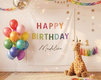 Colorful Maximalist Birthday Banner | Whimsical Party Decor | Dopamine Decor Play Haus Theme | Vibrant Rainbow Birthday Sign for All Ages