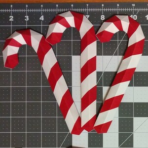 Candy Cane Ornament - PDF SVG DIY Papercraft Pattern