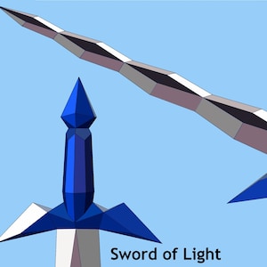 Sword of Light - PDF SVG DIY Papercraft pattern for a hero&#39;s sword