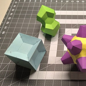 Geometry Pack 3 -  PDF SVG DIY Papercraft patterns for 5 Amazing geometric solids