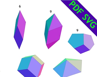 Geometry Pack 1.5 Expansion -  PDF SVG DIY Papercraft patterns for more Basic geometric solids, shapes