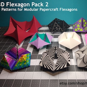 3D Flexagon Pack 2 - Infinity Fidget toys - PDF SVG DIY Papercraft Pattern