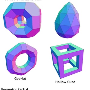Geometry Pack 4 -  PDF SVG DIY Papercraft patterns for 6 Incredible geometric solids