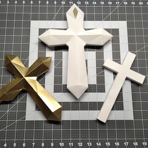 Ornate Cross and Basic Cross pack with wall mount - PDF SVG DIY Papercraft patterns
