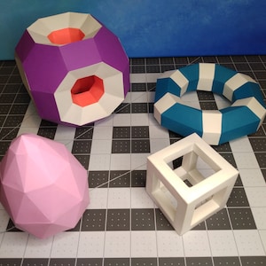 Geometry Pack 4 -  PDF SVG DIY Papercraft patterns for 6 Incredible geometric solids