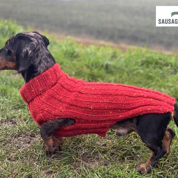 Hand Knitted Ribbed Dog Jumper