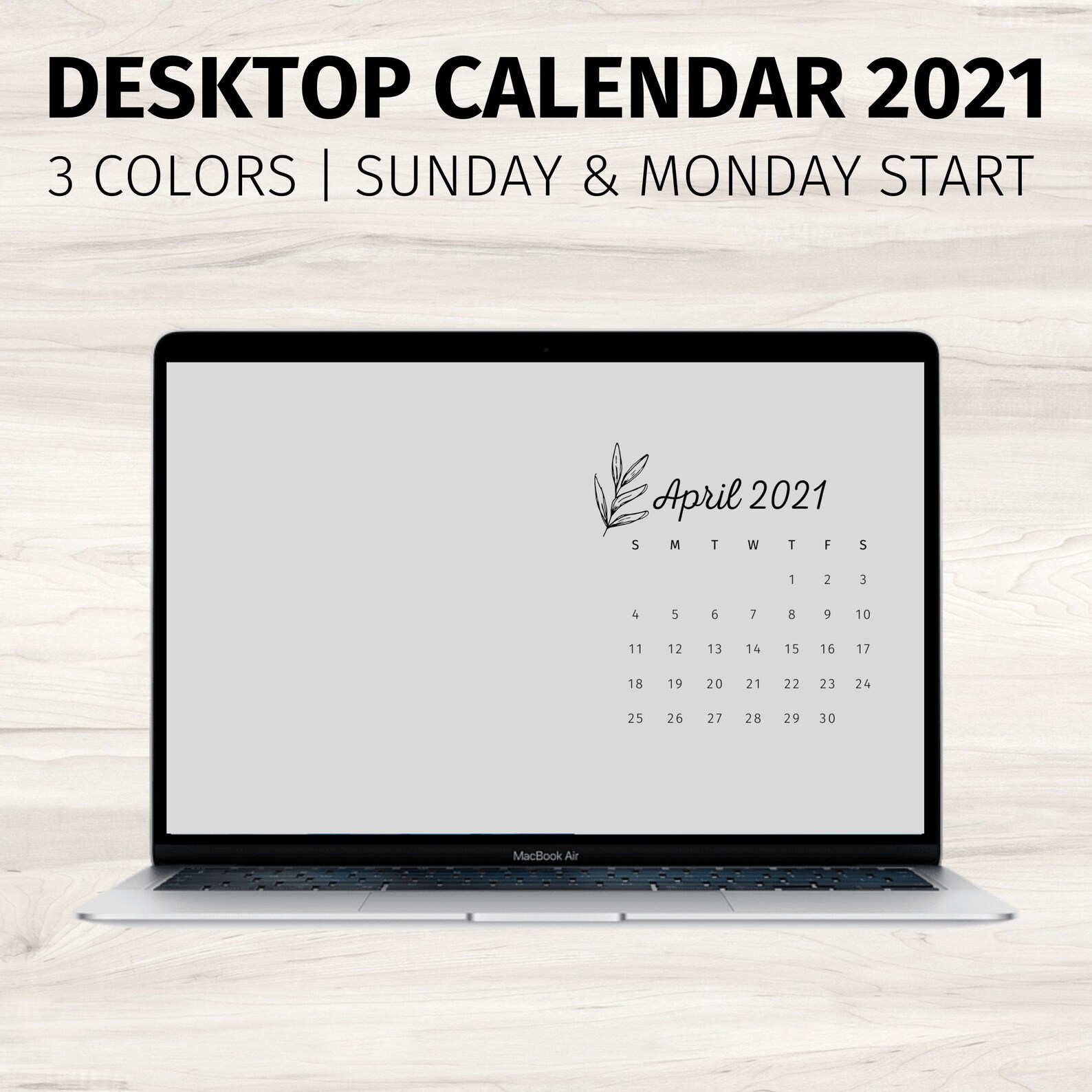 2021 Desktop Wallpaper Calendar Digital Download Monthly | Etsy