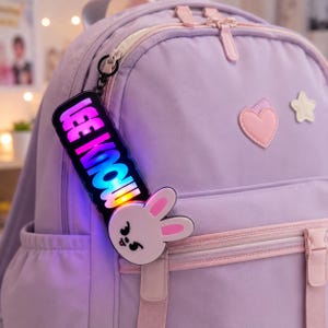 SKZOO Leebit LED Light-Up Keychain, Lee Know Fanmade Charm, Kpop Bag Accessory, Backpack Charm, Concert Gift