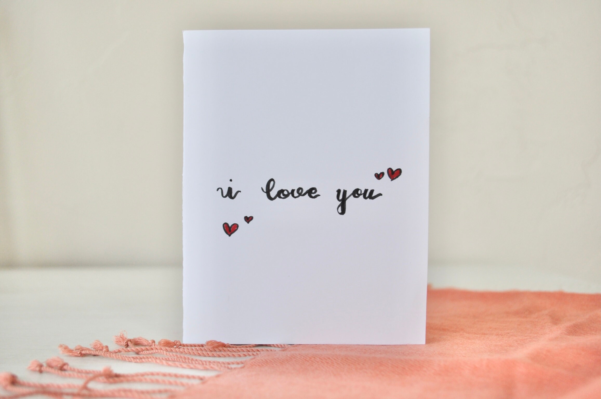 Ich liebe dich Kalligraphie Karte / Grußkarte / handgemachte Etsy