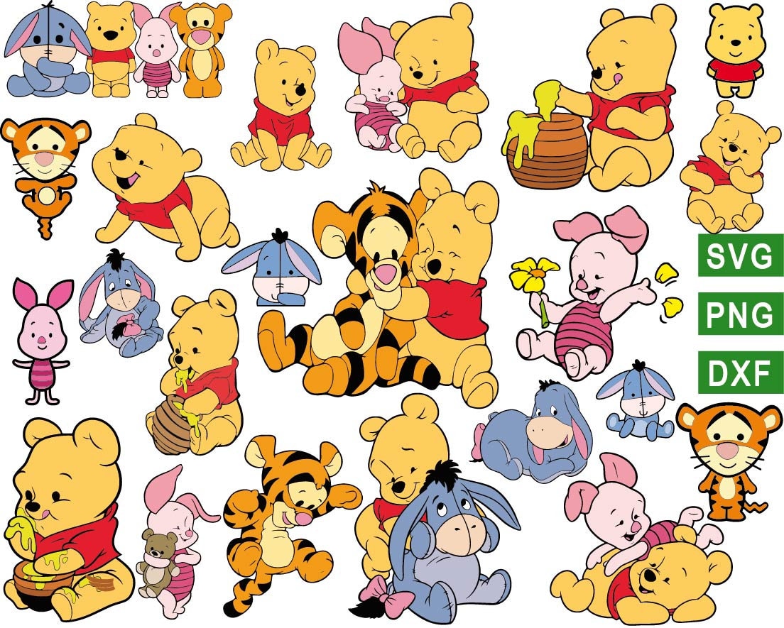 Baby Winnie The Pooh Svg Grouped Svg Layered Svg Cricut Cutting File ...