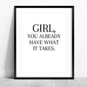 Minimalist Digital Art &quot;You Already Have What it Takes&quot; Inspirational Motivational Saying Words Wall Print Instant Download - Seeking Her