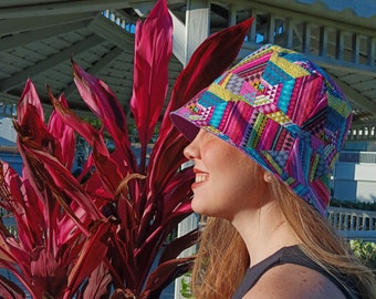 Geometric Motif Reversible Bucket Hat