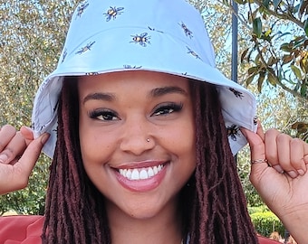 Hand made  Embroidery Bees Bucket Hats